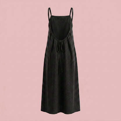 Dames effen cami-jurk met blote rug