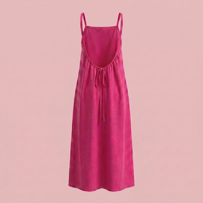 Dames effen cami-jurk met blote rug