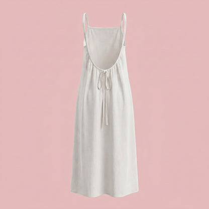 Dames effen cami-jurk met blote rug