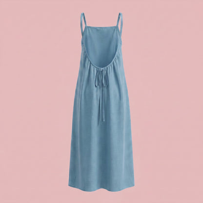 Dames effen cami-jurk met blote rug