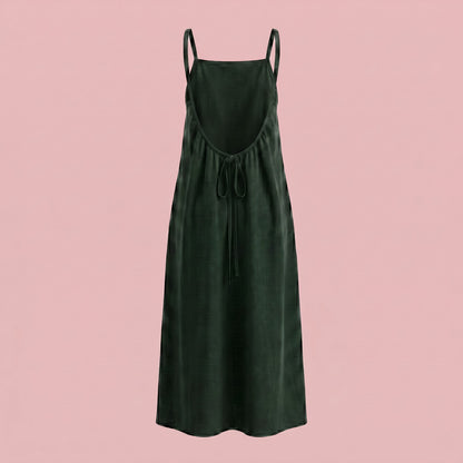 Dames effen cami-jurk met blote rug
