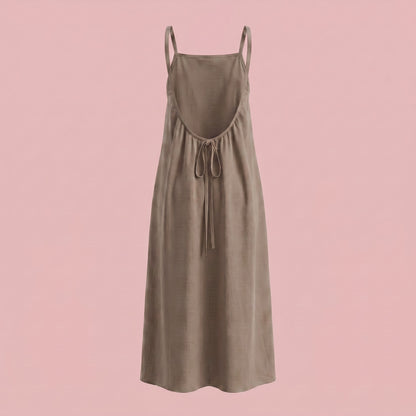 Dames effen cami-jurk met blote rug